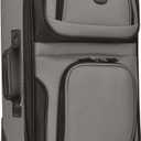 U.S. Traveler Rio Lightweight Softside Rolling Carry-on Suitcase, 2-Wheel Single, Grey, 21"