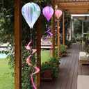 3 Pack Rainbow Hot Air Balloon Wind Spinner Garden Pinwheels Whirligigs Wind Spinner Decorations Outdoor Hanging Decor Lawn Yard Windsock Ornaments