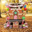 Halloween Trunk or Treat Car Decorations Kit Colorful Sweet candy Theme with Candy & Gingerbread Man Balloons Backdrop Banner for For Suv Car Archway Garage Door Party Decorations