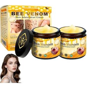2 PCS Bee Venom Skin Restoration Cream,Bee Venom Skin Treatment Cream,Firms and Rejuvenates, Quickly Smoothing Out Wrinkles and Fine Lines