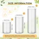 Nuogo 12 Pcs Plastic Cylinder Vases Tall Plastic Flower Vases for Centerpieces Hurricane Candle Holder for Home Wedding Office Party Formal Dinners Decorations (4''/6''/8'')