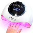 PROFESSIONAL 500W UV LED NAIL LAMP - 90 LED Bulbs for Fast Curing Gel Nail Polish - Smart Sensor with 4 Timers (10S/30S/60S/99S) - Portable Nail Dryer for Home & Salon Use - Quick & Even Drying (X29)