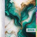 DELUXE 2026 Planner, 8.5"x11": 14 Months (November 2025 - December 2026), Includes Page Tabs, Bookmark, Planning Stickers, Pocket Folder Daily Weekly Monthly Planner Yearly Agenda (Teal Gold Marble)