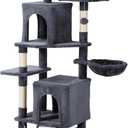 Letkind Cat Tree, 70-Inch Cat Tree Tower with Hammock, Scratching Post, Condo and Multi-Level Cat Tower, Large Cat Activity Center Playhouse, Dark Gray LCT015 (Deep Grey)