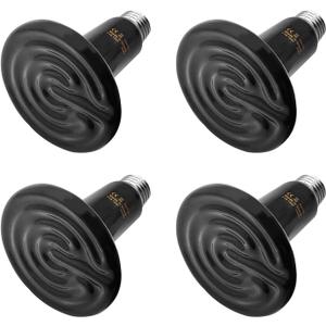 BNOSDM Reptile 150W Ceramic Heat Emitter,4 Pack Reptiles Heat Lamp Bulbs,Ceramic Heat Lamp,Brooder Coop Heater Lamp Bulb for Amphibian Reptiles Lizard Turtle Chicken
