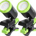 2-Pack Rechargeable LED Work Lights, 360-Degree Adjustable Spotlights with Magnetic Base, Clamp Lights for Barbecue, Workshop, Construction Site, Car Repairing and Home Using