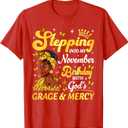 Stepping Into My July Birthday Afro Woman Religious Bday T-Shirt Size L Color Red