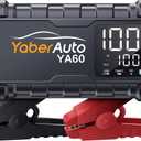 YaberAuto Jump Starter 8000A 65W Fast Charging (All Gas/12.0L Diesel) Portable Car Battery Jump Starter Pack, Jump Box Car Battery Jumper Starter Portable Jumper Cables, 150W DC, 600LM Lights