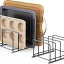 Cutting Board Organizer-1.6in Wide Kitchen Cutting Board Holder Stand for Pan,Baking Sheets,Cookie Sheets with 4 Slots,Baking Sheet Oragnizer(2PC-Medium)
