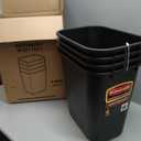 Rubbermaid Commercial Products Wastebasket/Trash Can, 7-Gallon/28-Quart, Black, Plastic, for Bedroom/Bathroom/Office, Fits Under Desk/Sink/Cabinet, Pack of 4