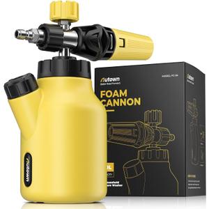 AUTOWN Foam Cannon for Pressure Washer, Car Wash Foam Sprayer with 1/4 Quick Connector, Heavy Duty Car Wash Foam Gun, Adjustable Nozzle, Wide Neck, 1 L Bottle