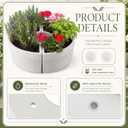 Patio Umbrella Planters Set, White, Country Style, 12"