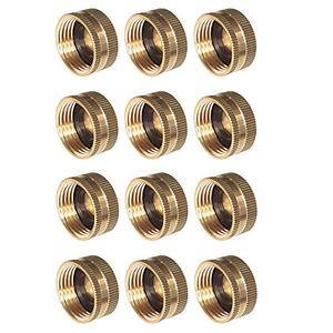 HQMPC Brass Hose Cap Garden Hose End Female 3/4"GHT 12Pcs Garden Hose Female End Brass Fitting Caps Set