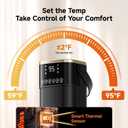 Space Heater for Indoor Use, 1500W PTC Ceramic Electric Heater with Thermostat, 45° Oscillation, 12H Timer, Remote Control, Tip-Over & Overheat Protection for Office, Bedroom, Home
