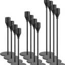 Black Taper Candle Holders Set of 12 Candlestick Holders Bulk, Metal Candle Stick Holder Decor for Wedding, Dinning, Xmas Party or Anniversary, Fits 3/4 Inch Thick Candle