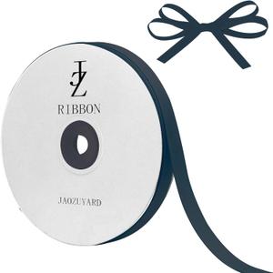 JaoZuyard Navy Blue Grosgrain Ribbon 3/8 Inch X 50 Yards Navy Blue Grosgrain Ribbon for Crafts Gift Wrapping Hair Accessories Wedding Decor Sewing and Bow Making Holiday Decoration Gift Ribbons