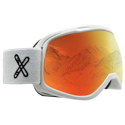 Feosger Kids Ski Goggles REVO Snow/Snowboard Goggles for Boys Girls Youth Spherical Wide Field of View Lens Anti-Fog UV400 age 6-14