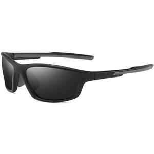 Cycling Sunglasses for Men Women Polarized Sports Sunglasses Running Ski (Black)