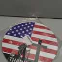 Memorial Day Decorations Patriotic Wreath American Soldier Thank You Hanging Sign Memorial Day Wreaths for Front Door Wooden Front Door Hanger 4th of July Decorations for Porch Wall Indoor Home Decor