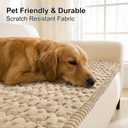 Smiry Non Slip Couch Covers for Dogs, Scratch Resistant Pet Sofa Protector, Machine Washable Soft Fuzzy Thick Furniture Cover for Sofa Loveseat Sectional Large Dogs (Khaki, 27.6" x 47")