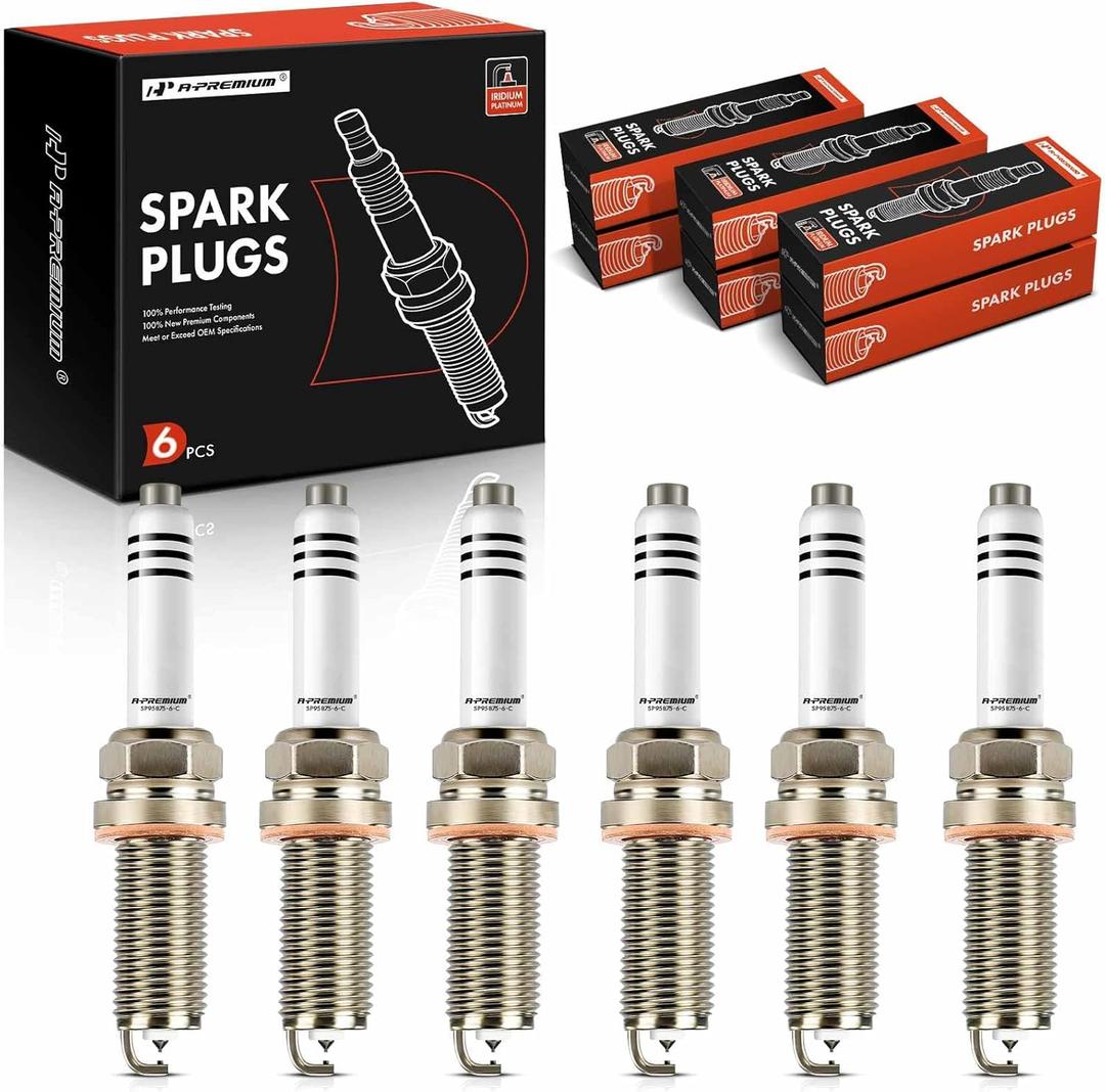 A-Premium Iridium Platinum Spark Plugs V6 3.0L 3.5L Compatible with Mercedes-Benz C300, C350, C400, C43, C450, E300, E350, E400, E43 AMG, S450, S550e, S560e, GLE350, GL450, GLC43, GLS450, SL400, ML350