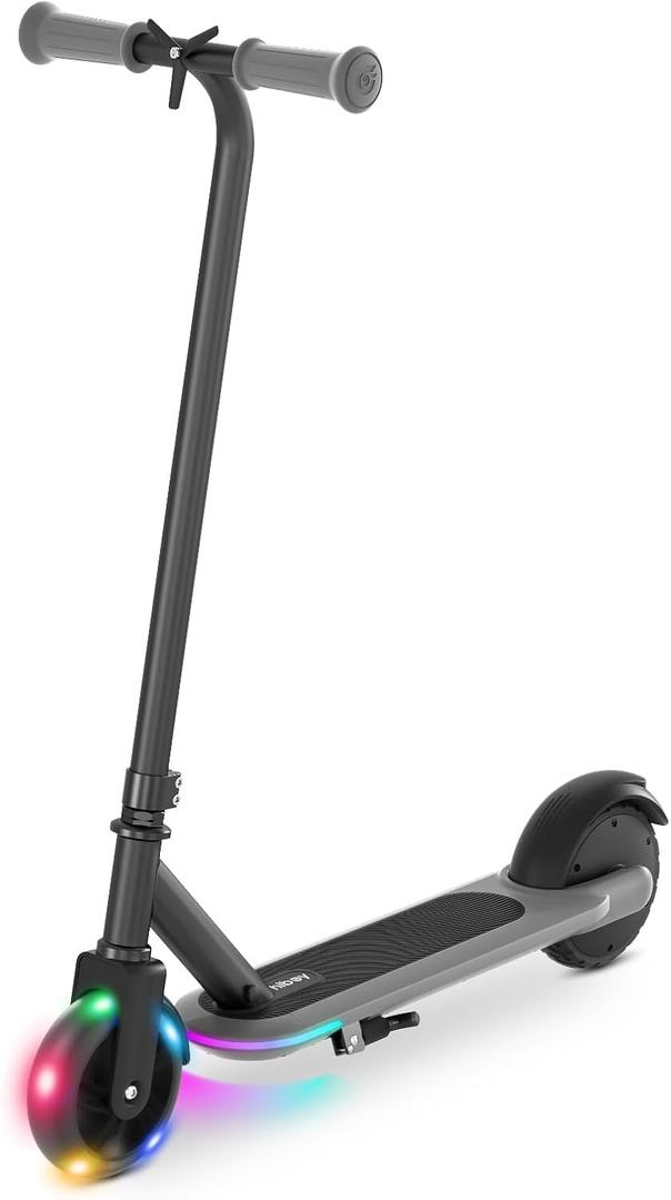 Hiboy ES1 Electric Scooter for Kids Ages 4-10, LED Light-Up Wheels & Side Lights, 5MPH Safe Speed, Easy Control, Safety Kids Scooter, UL Certificate