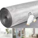 304 Stainless Steel Window Screen Mesh Roll, 47 inch x 98 ft Window Screen Mesh, Stainless Steel Wire Mesh Screen for Door Porch Patio