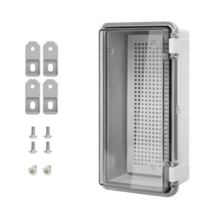 ABS Plastic Dustproof Waterproof IP65 Junction Box Hinged Shell Universal Electrical Project Enclosure Gray, with PC Transparent Clear Cover 7.9 x 3.9 x 2.8 inch (200 x 100 x 70mm)