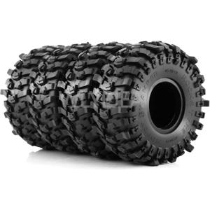 4PCS 1.9" RC Mud Terrain Tires Super Grip RC Crawler Tyre 118mm with Foam Insert Fit for 1/10 RC Crawler Car TRX4 Axial SCX10 SCX10 II RC4WD D90 D110 TF2 Tamiya CC01