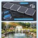 Antfraer Solar Pond Filter & 1600GPH Pump Kit, 120W Foldable Solar Panel with 3-Stage Filtration, Dual Mode Fountain & Waterfall Pond Filter for Outdoor Ponds, Fish Ponds, Garden Water Features