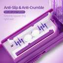 DUBSTAR 2PCS Pill Cutter Splitter for Small and Tiny Pills, Multiple Pill Cutters for Small or Large Pills, Adjustable Pill Splitter with Centering Device and Blade Guard (Purple+Cyan)