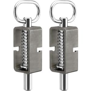 Spring Latch, Trailer Gate Latch, Heavy Duty Spring Loaded Gate Latch Pin, Stainless Steel Trailer Door Lock Mechanism with D-Ring Handle, 2-Pack