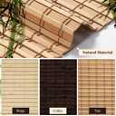 LUCKUP Cordless Bamboo Roman Blinds Shades for Indoor Windows-Blackout Room Darkening Roman Blinds with 6" Valance Cover Enhanced Privacy, 36" W x 64" H