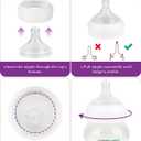 Silicone Nipple for Dr.Brown's Wide-Nick Baby Bottle & Glass Bottles,Level 3 Nipple, Fast Flow, 6m+, 6 Count