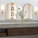 Wall Mounted Mirror, Arched Wall Mirror for Bathroom, 20"x30" Arch Bathroom Mirror with Metal Frame, 2 Piece Gold Vanity Mirror Decor for Bedroom, Entryway, Living Room