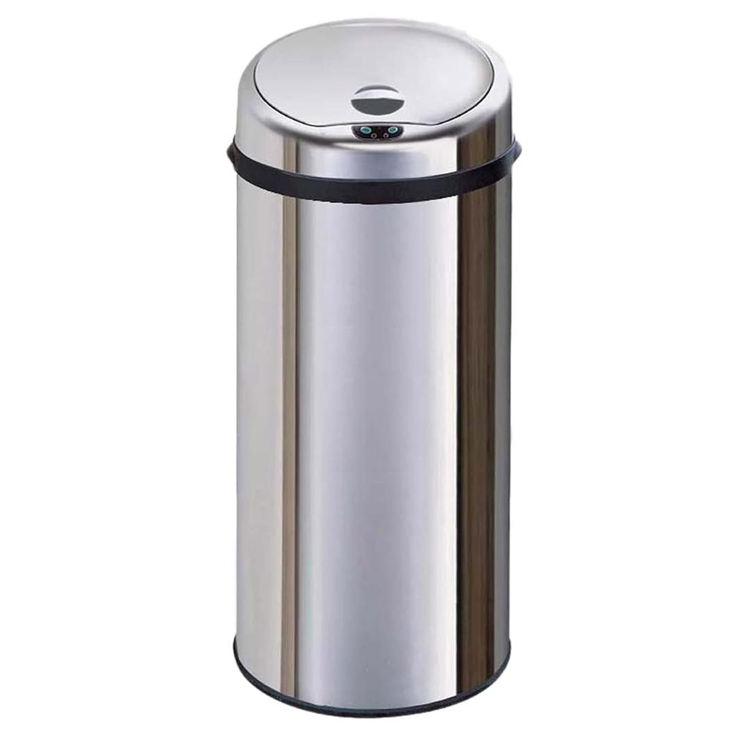 Trash Can Automatic Intelligent Induction Electronic Trash Can with Lid Stainless Steel Round Garbage Can for Indoor/Outdoor Use Trash Bin (Size : 73cm) (73cm)