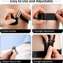 2 x Upgrade Shirt Stays for Men, Adjustable Elastic Dress Garters Belt Tucker Stays Holders Keepers with Non Slip Clips, Mens Suit Accessories for Police Military Professional 1 Pair (M)