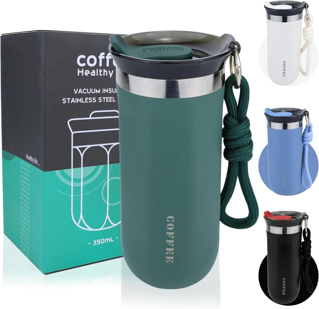 17 Oz Travel Coffee Mug Insulated Green Stainless Steel Reusable Coffee Cups with Lids Spill Proo Reusable Coffee Mug For Hot and Iced Cold Drinks