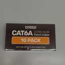 Everest Ultra Slim Cat6a Ethernet Patch Cables 1ft (10-Pack) Black - 10GB Cat 6a Patch Cable - Bendable, Flexible & Thin Ethernet Cable - Space Saving 32AWG 550MHZ Cat6a Cables - 100% Copper Wires