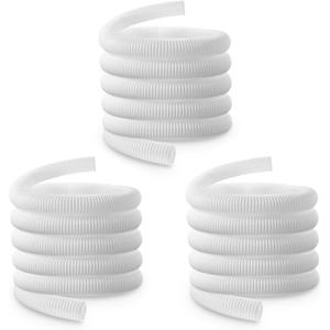 Dreyoo 3 Pack Pool Cleaner Parts 9-100-3102 Compatible with Polaris, 6 ft Cuffless Feed Hose for 360 Pressure-Side Pool Cleaner 1-1/2" Diameter, Quality Hose for Long Lasting Use, White