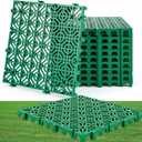 10 Pcs Ground Protection Mats, Green Interlocking 15.7 x 15.7 in
Heavy Duty for Driveway Parking, Permeable Drain Panels for Grass Stone, Non-slip Outdoor Flooring Tiles, 6613 lb