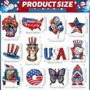 4th of July Decorations Home Party Hanging Door Decor Wooden Outdoor Type Design Sign Door Hanger for Outdoor Farmhouse Porch Front Door, Red White and Blue Decorations 24pcs