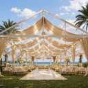 20ftx40ft Champagne Gold Ceiling Curtain for Wedding Parties, 60"W x 480"L