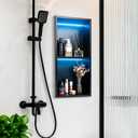 WICHEMI Shower Niche No Tile Needed for Bathroom Storage, Shower Niche RGB LED Lights Waterproof Recessed Wall Niche 12" X 24" Double Shelves 304 Stainless Steel Bathroom Niche for Shower Wall