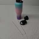 40 oz Insulated Water Bottle with Straw fit in Car Cup Holder(Cold 48 hrs, Hot 24 hrs) Drinking Bottle with Straw Lid, Spout Lid and Flex Cap Leakproof Travel Thermo MugMint - Pink - Purple (40 Ounces, Mint - Pink - Purple)