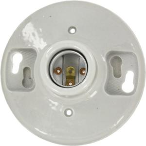Leviton One-Piece Glazed Porcelain Outlet Box Mount, Aluminum, 49875, White