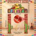 Peryiter 3 Pieces Mexican Fiesta Party Decorations Mexico Cinco de Mayo Themed Backdrop Fiesta Banner with Sombrero Cactus Guitar Design for Mexican Party Supplies Decoration