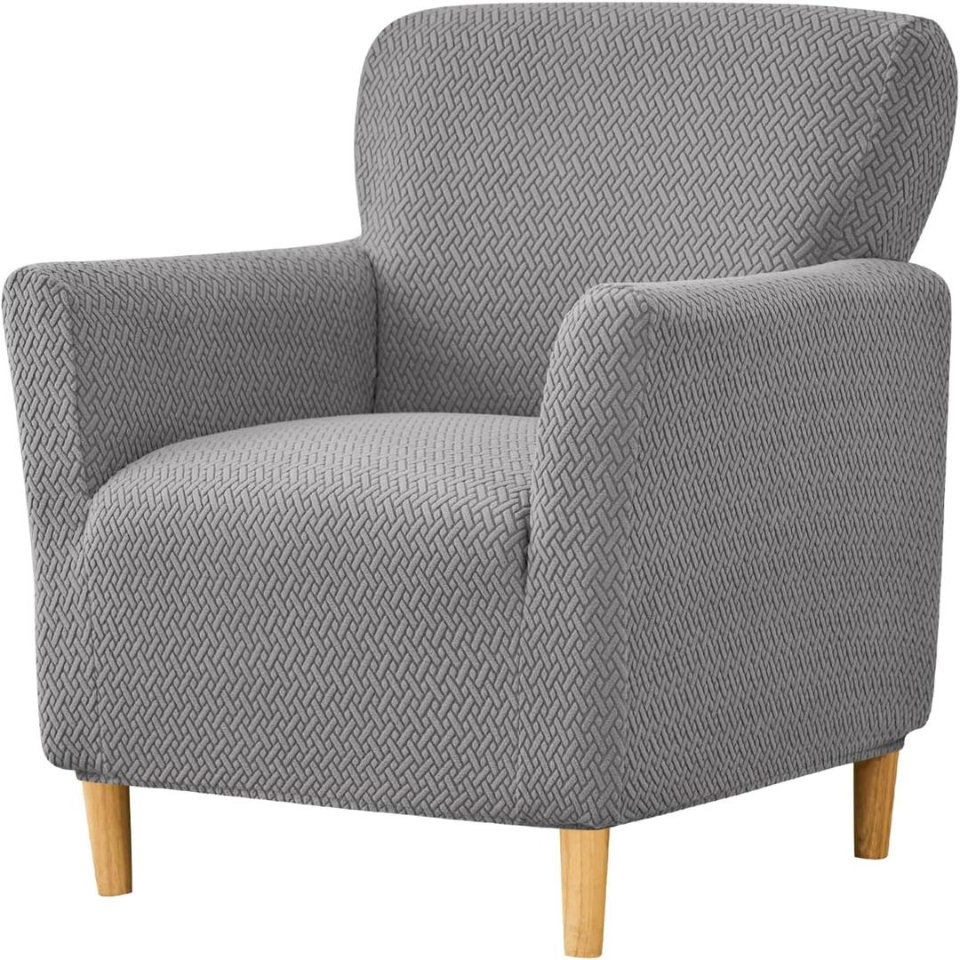 HAOYONG Banquet Armchair Slipcover - Premium Stretch Jacquard Chair Cover, 1-Piece, Removable, Washable, Full Protection for Living Room, 30x25x25 inches, Color 34 (Set of 1)
