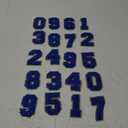 20 Pcs 3.15 in Chenille Iron on Numbers Embroidery Patches with Glitter Sequins Sew 0-9 Applique for Team Uniform Sports T-Shirt Football Jeans Bags Decors(Blue)