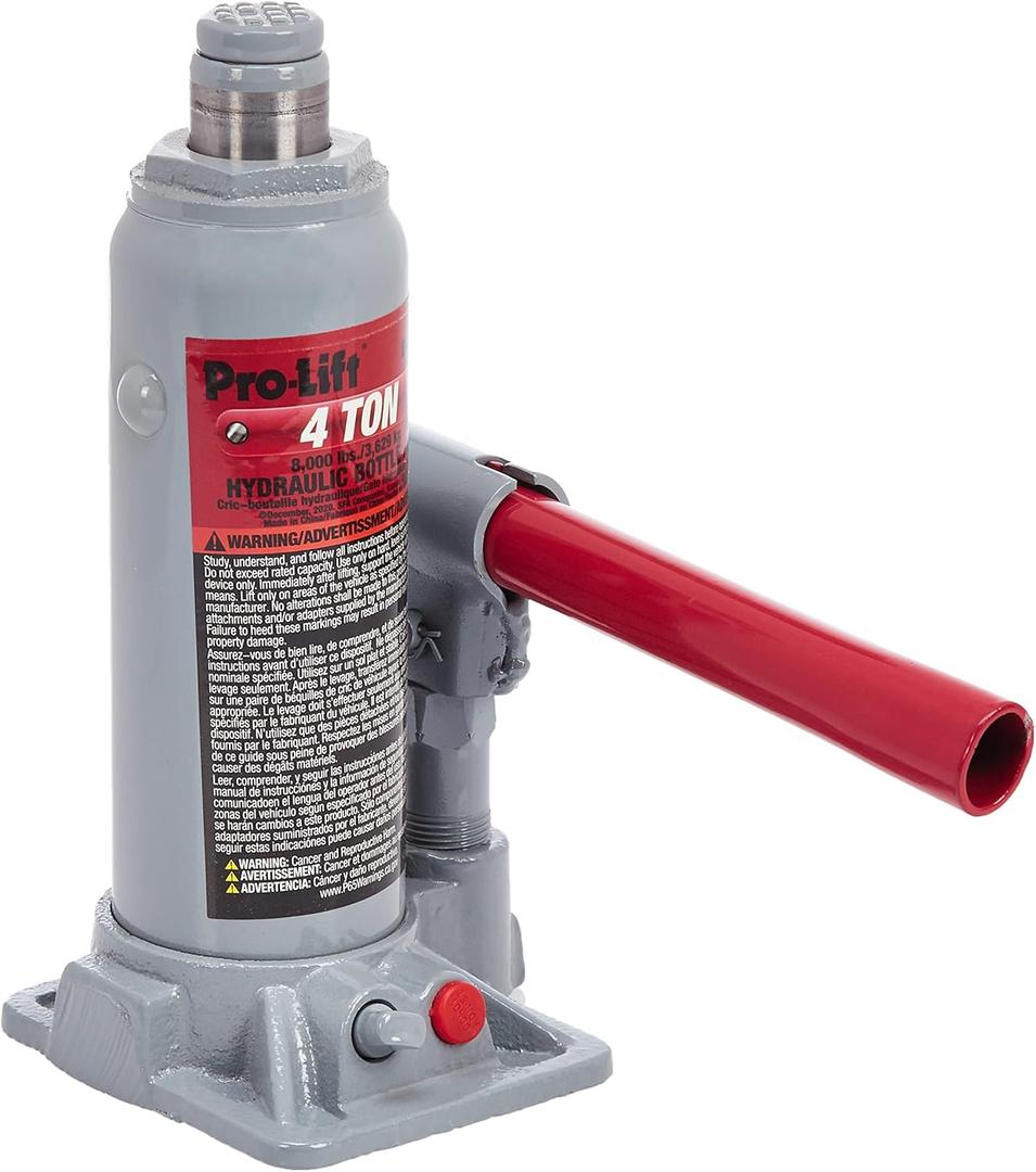 Pro-Lift B-004D Grey Hydraulic Bottle Jack for Truck - 4 Ton Capacity
